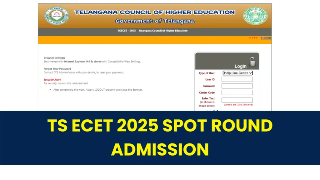 TS ECET 2025 Spot Round Admission